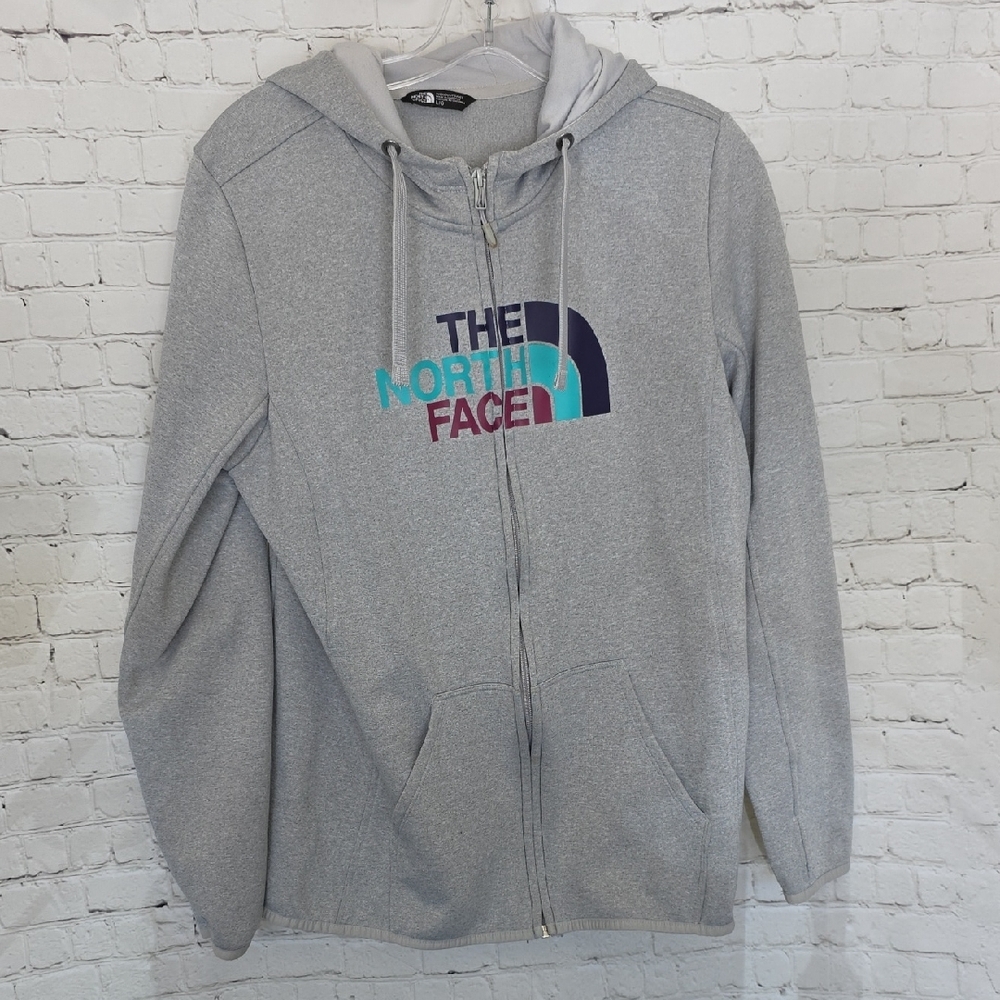 The North Face‎ Women's Half Dome Full-Zip Hoodie - Grey/Multi-Color Logo Size L